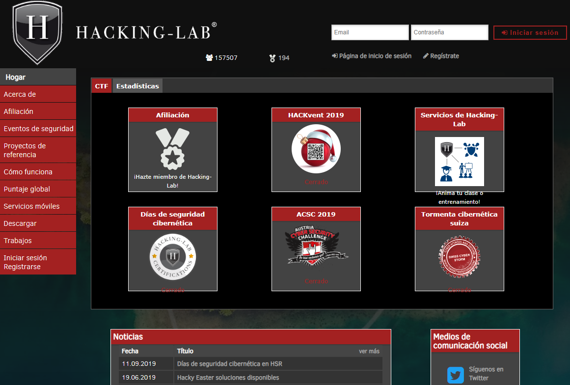 Hacking-Lab es una plataforma en línea de hacking ético, redes informáticas y desafíos de seguridad