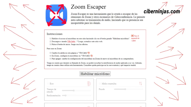 Zoom Escaper: Sabotea las reuniones de Zoom o cualquier otro software de Videollamadas
