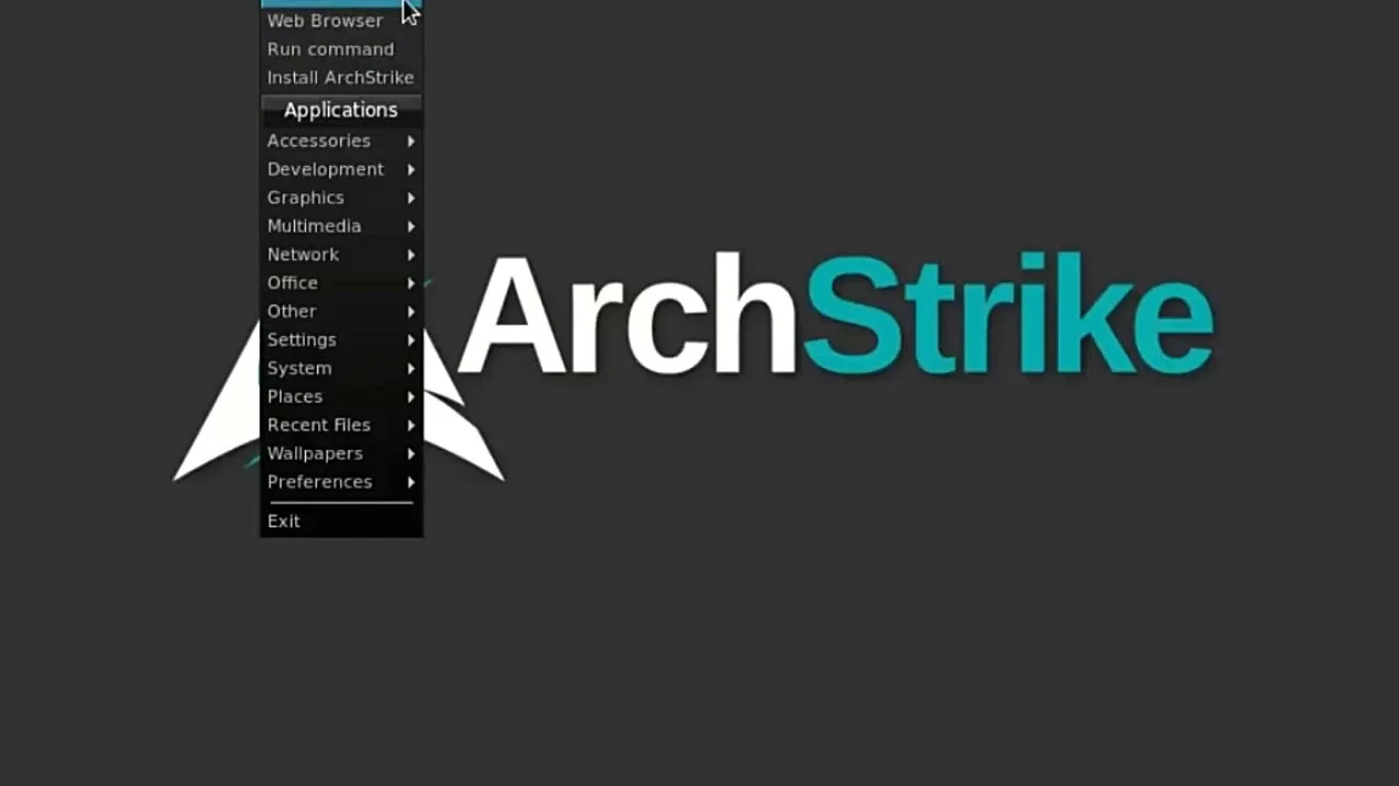 Captura de pantalla del Sistema Operativo Arch Stricke, Ciberninjas