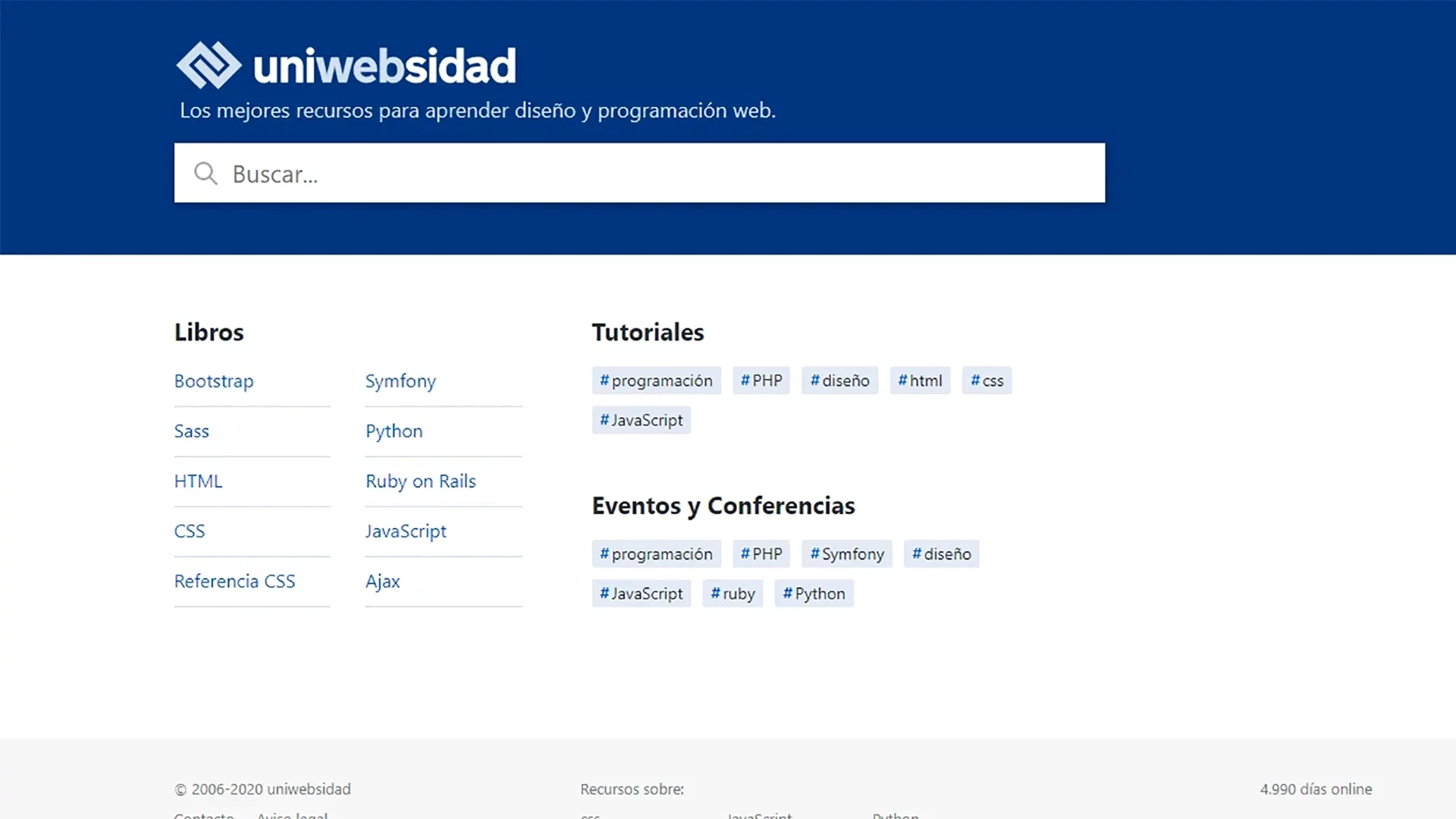 Página web de Uniwebsidad, visto en Ciberninjas