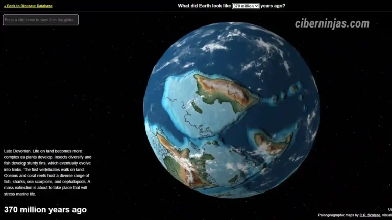 Mapa interactivo de la evolución de la Tierra