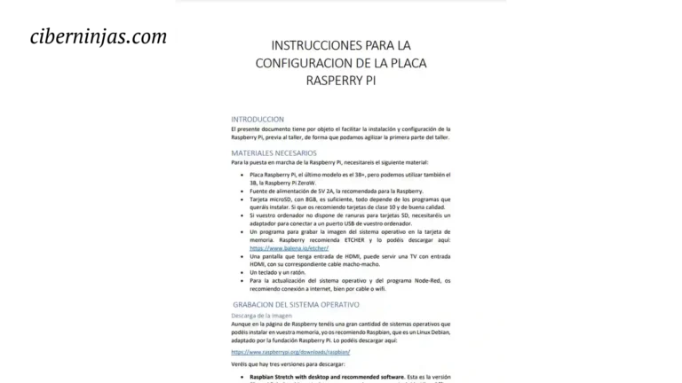 Instrucciones de Configuración para una Placa Raspberry PI escrito por el Club de Robótica de Granada