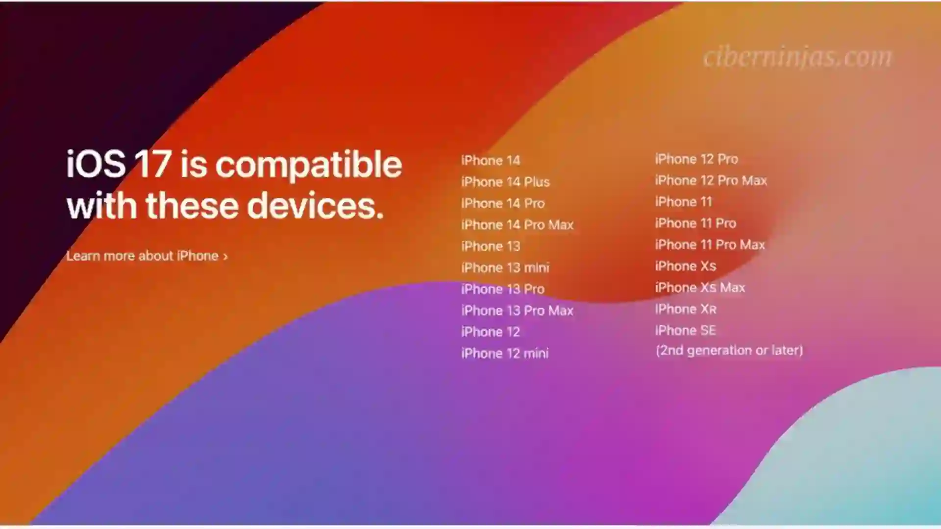 El sistema operativo iOS 17 de Apple llegará a todos estos iPhone